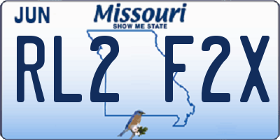 MO license plate RL2F2X