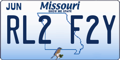 MO license plate RL2F2Y