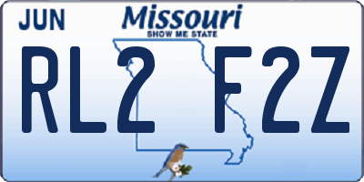MO license plate RL2F2Z