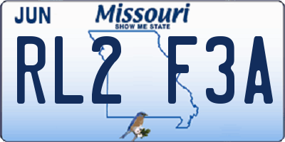 MO license plate RL2F3A