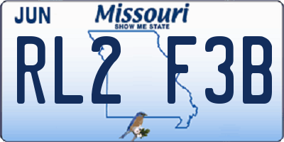 MO license plate RL2F3B