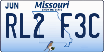 MO license plate RL2F3C
