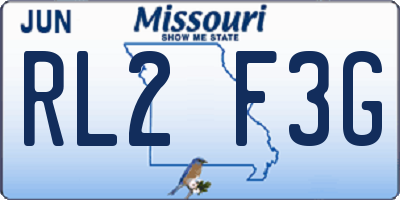 MO license plate RL2F3G