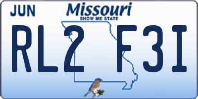 MO license plate RL2F3I