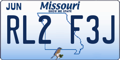 MO license plate RL2F3J