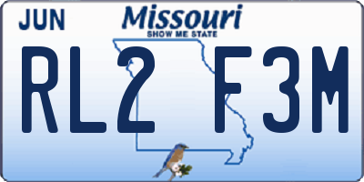MO license plate RL2F3M