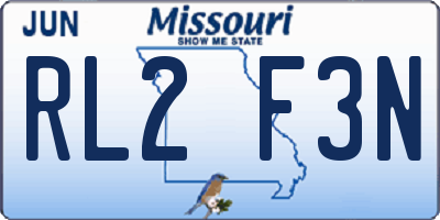MO license plate RL2F3N