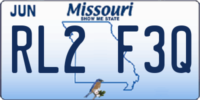MO license plate RL2F3Q
