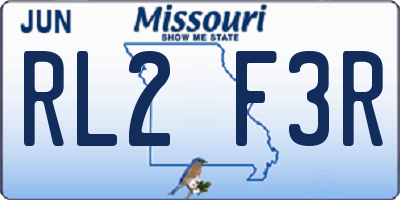 MO license plate RL2F3R