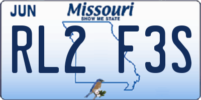 MO license plate RL2F3S