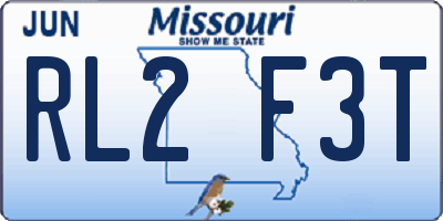 MO license plate RL2F3T