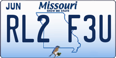 MO license plate RL2F3U