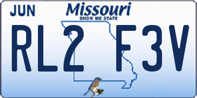 MO license plate RL2F3V