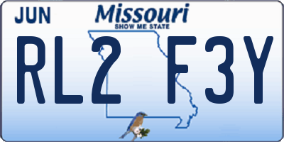 MO license plate RL2F3Y
