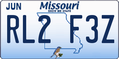 MO license plate RL2F3Z