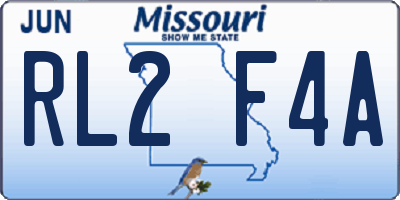 MO license plate RL2F4A