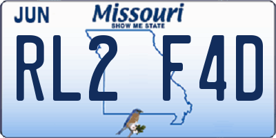 MO license plate RL2F4D