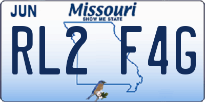 MO license plate RL2F4G