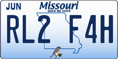 MO license plate RL2F4H