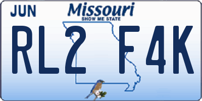MO license plate RL2F4K