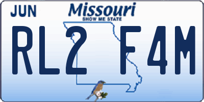 MO license plate RL2F4M