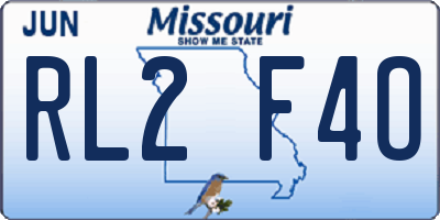 MO license plate RL2F4O