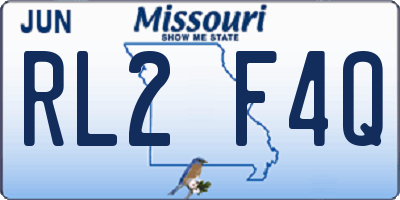 MO license plate RL2F4Q