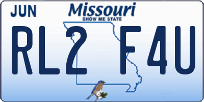 MO license plate RL2F4U