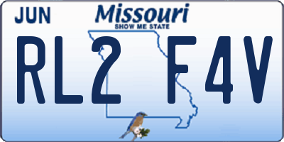 MO license plate RL2F4V