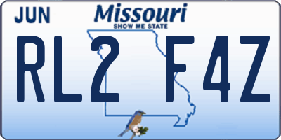 MO license plate RL2F4Z