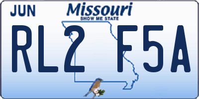 MO license plate RL2F5A