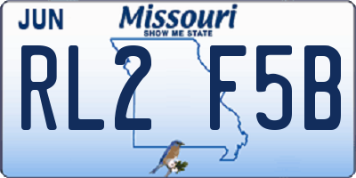MO license plate RL2F5B