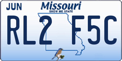 MO license plate RL2F5C