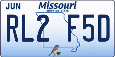 MO license plate RL2F5D