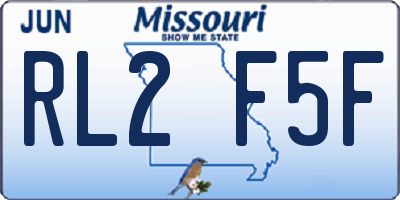 MO license plate RL2F5F