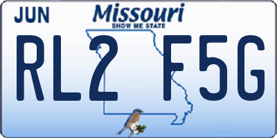 MO license plate RL2F5G