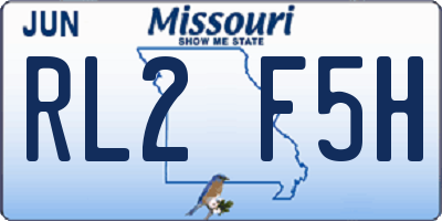 MO license plate RL2F5H