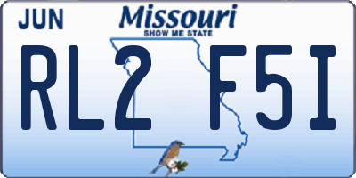 MO license plate RL2F5I