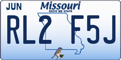 MO license plate RL2F5J