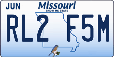 MO license plate RL2F5M