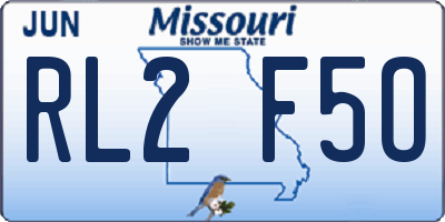 MO license plate RL2F5O