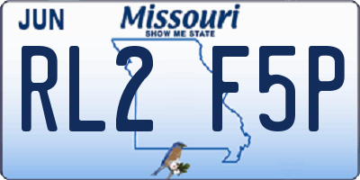 MO license plate RL2F5P