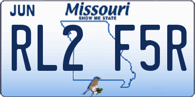 MO license plate RL2F5R