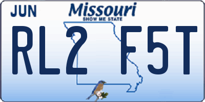 MO license plate RL2F5T