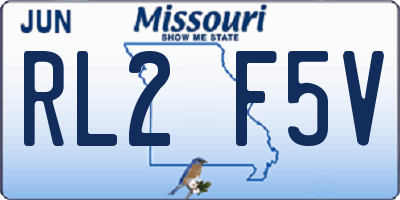 MO license plate RL2F5V