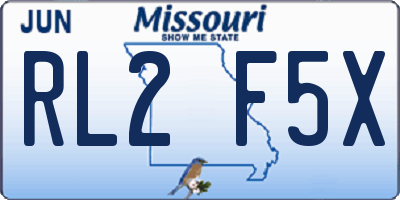 MO license plate RL2F5X