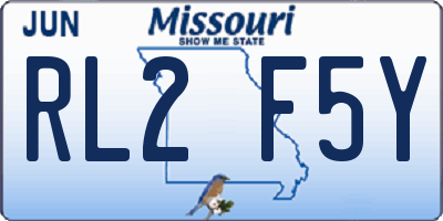 MO license plate RL2F5Y
