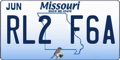 MO license plate RL2F6A
