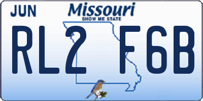 MO license plate RL2F6B