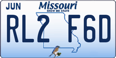 MO license plate RL2F6D